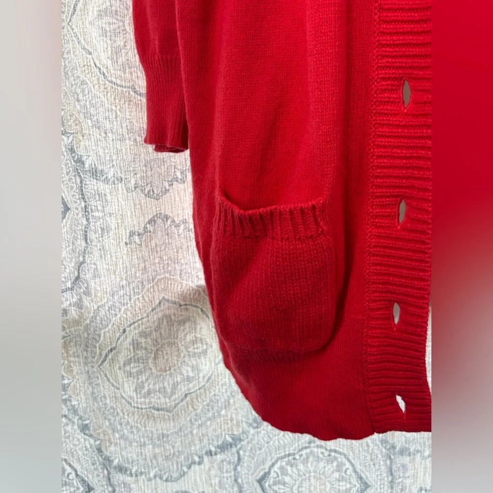 Old Navy Retro Vibrant Red Knit Cardigan NWOT